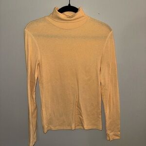 Everlane Soft Yellow Ribbed Long Sleeve | 100% Pima Cotton (Size L)